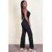 Ribbed sleeveless wide leg jumpsuit