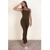 Ribbed sleeveless wide leg jumpsuit
