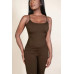 Ribbed sleeveless wide leg jumpsuit