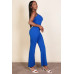 Ribbed sleeveless wide leg jumpsuit
