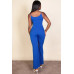 Ribbed sleeveless wide leg jumpsuit