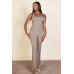Ribbed sleeveless wide leg jumpsuit