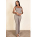 Ribbed sleeveless wide leg jumpsuit