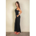Notched neck cami jumpsuit