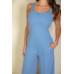Notched neck cami jumpsuit