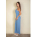 Notched neck cami jumpsuit