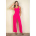 Notched neck cami jumpsuit