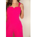 Notched neck cami jumpsuit