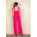 Notched neck cami jumpsuit