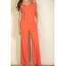 Notched neck cami jumpsuit