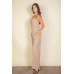 Notched neck cami jumpsuit