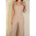 Notched neck cami jumpsuit