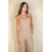 Notched neck cami jumpsuit