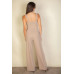 Notched neck cami jumpsuit