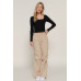 Long slv sweetheart neck seam detail knit top