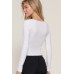 Long slv sweetheart neck seam detail knit top