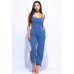 Washed Jumpsuit With Adjustable Ankle