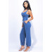 Washed Jumpsuit With Adjustable Ankle
