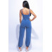 Washed Jumpsuit With Adjustable Ankle