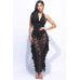 Cowl Halter Ruffled Skirt Set
