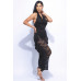 Cowl Halter Ruffled Skirt Set