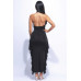 Cowl Halter Ruffled Skirt Set