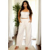 Plus Bustier Crop Cami Top & Slant Pocket Straight Pants