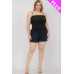 Plus Size Tiered Shirred Body Crop Top