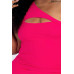 Plus Size Ribbed One Shoulder Cutout Front Casual Mini Bodycon Dress