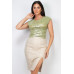 Ruched Sleeveless Asymmetric Crop Top