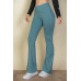 Wide waistband flare leg pants