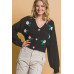 Mid cropped flower cardigan