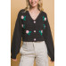 Mid cropped flower cardigan