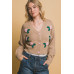 Mid cropped flower cardigan