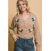 Mid cropped flower cardigan