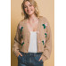 Mid cropped flower cardigan