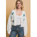 Mid cropped flower cardigan