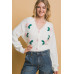 Mid cropped flower cardigan
