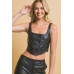 Faux leather corsetry