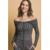 Ribbed bardot zip up long sleeve