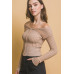 Ribbed bardot zip up long sleeve