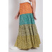 Ditsy floral color block skirt with front slit