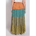 Ditsy floral color block skirt with front slit