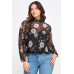 Mesh Floral Ls Top W/cami