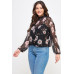Mesh Floral Ls Top W/cami