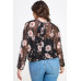 Mesh Floral Ls Top W/cami