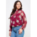 Mesh Floral Ls Top W/cami