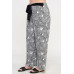 Plisse Palm Print Pants