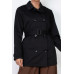 Double-breasted Notch Belted Coat