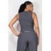 Buttoned Solid V-neck Vest Top
